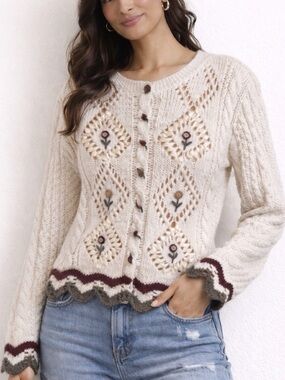 Embroidered Knit Sweater